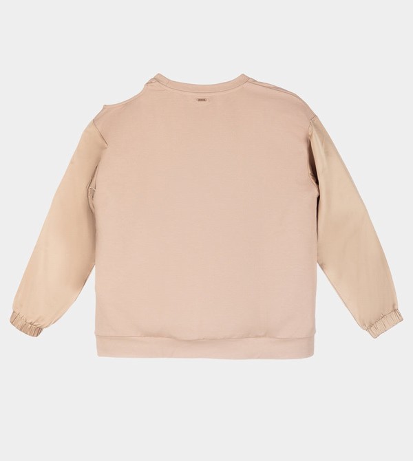 Anekke Beige Cut-out Dukserice | 31964-QVED