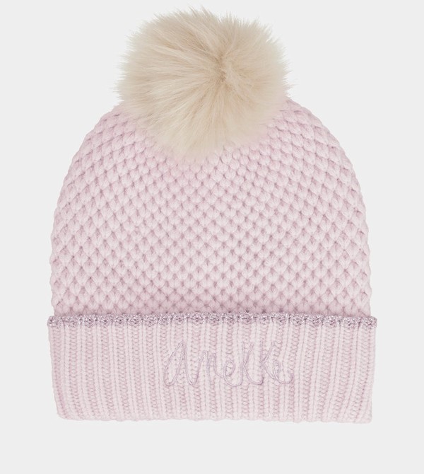 Anekke Knitted Beanie With Pink Pompom Šeširi | 65092-CYDT