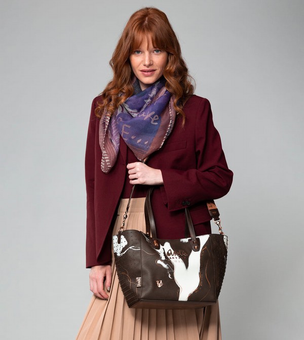 Anekke Large Brown Shopper Nature Shodō Torba Tote | 10293-EDFS