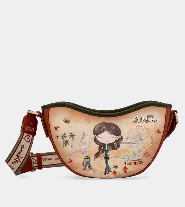 Anekke Peace & Love Camel Oval Torbe za Rame | 70562-GCEX