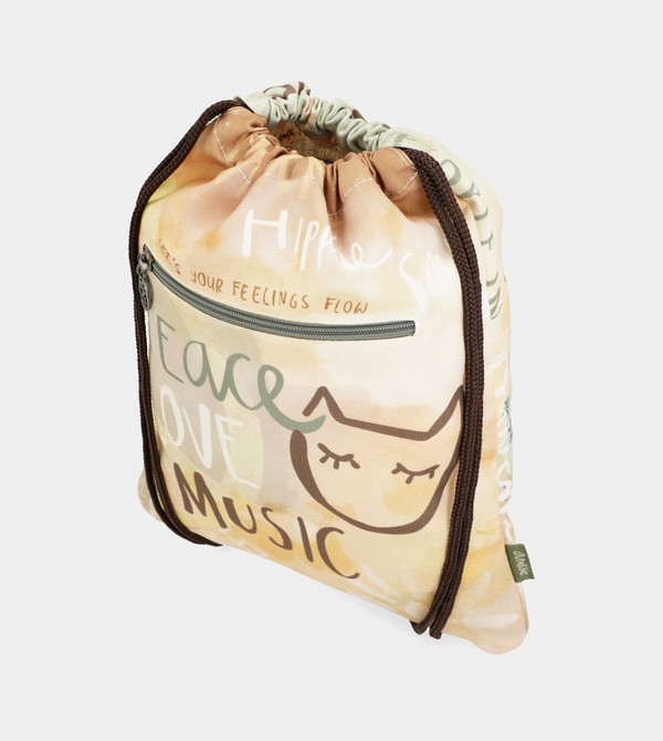 Anekke Peace & Love Fabric Drawstring Ruksaci | 87691-XYUE