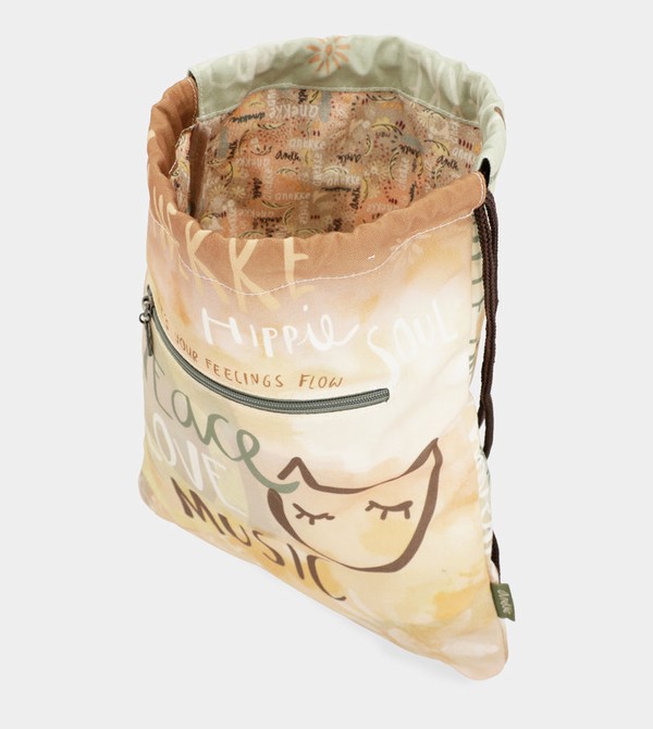 Anekke Peace & Love Fabric Drawstring Ruksaci | 87691-XYUE