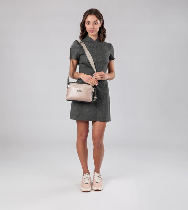 Anekke Peace & Love Pink 2-compartment Torba Crossbody | 68043-OINS