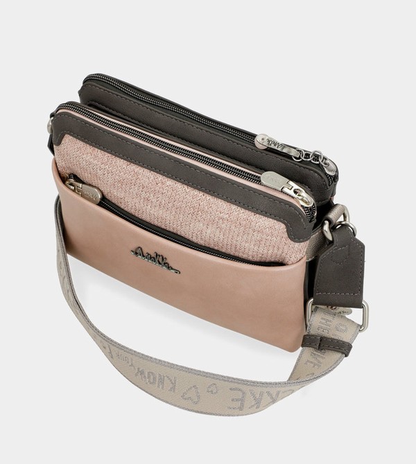 Anekke Peace & Love Pink 2-compartment Torba Crossbody | 68043-OINS