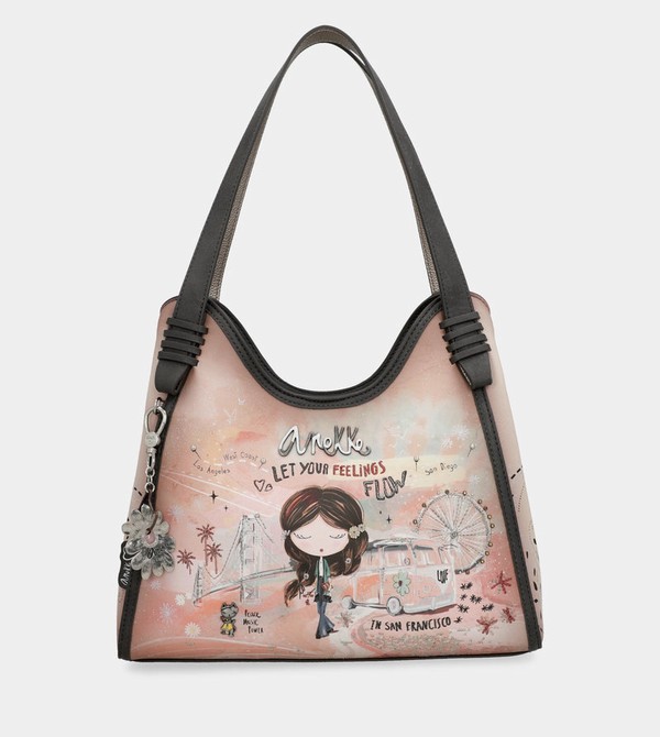 Anekke Peace & Love Pink Torbe za Rame | 90275-SCDI