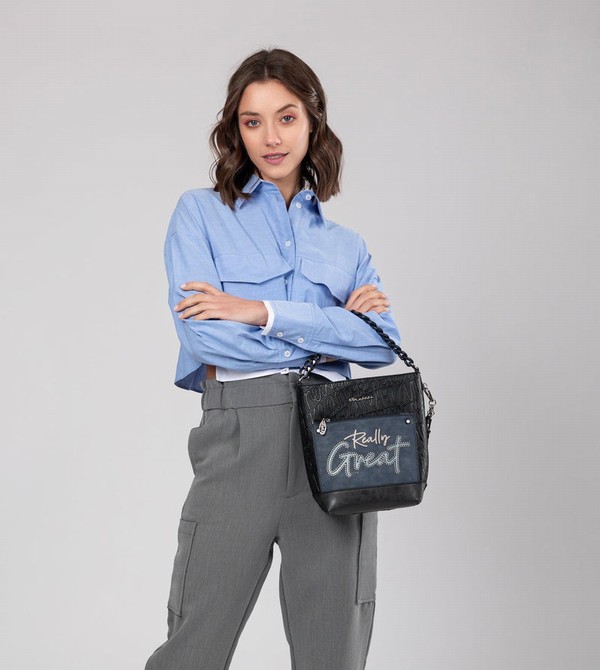 Anekke Studio Navy Blue Medium Torbe za Rame | 32754-WUSE